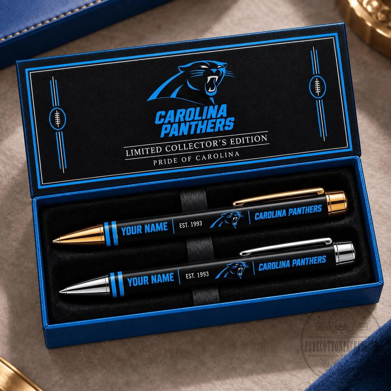 Carolina Panthers Personalized Ballpoint Pen Set - Limited Collector's Edition
